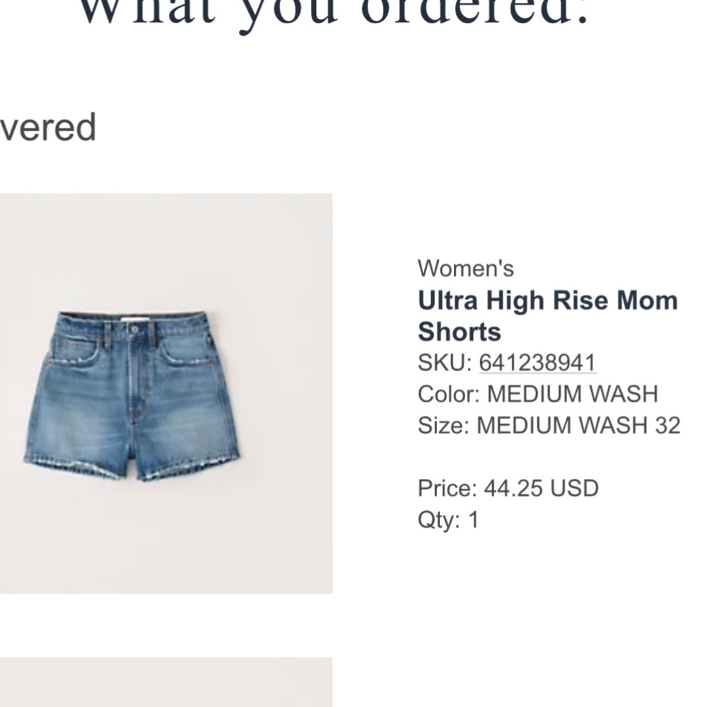 Abercrombie & Fitch Ultra High Rise Mom Shorts